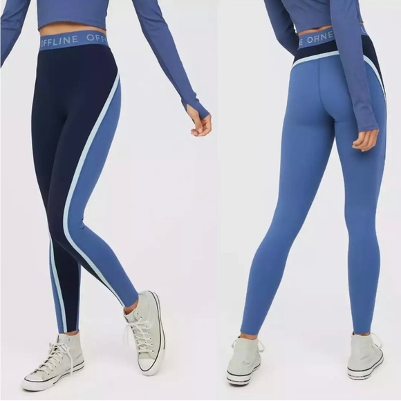 aerie Pants - NWT Aerie MEDIUM Offline High rise Blue leggings